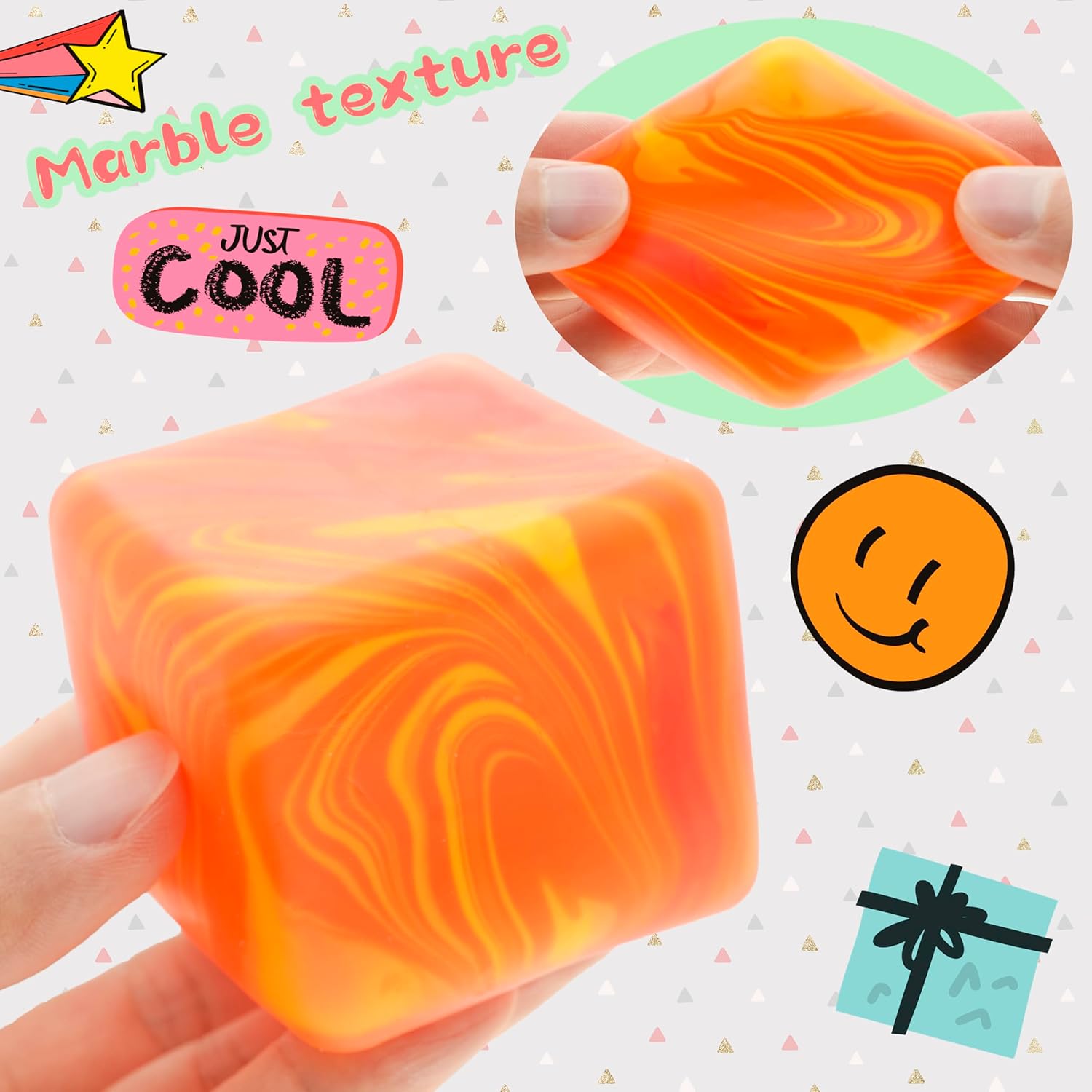 Slow Rising Stress Cube . Dough Stress Balls Soft Fidget Squishy Toys for Anxiety Relief. Pull Stretch Classroom Prize Party Favors Toys for Kids - Image 7