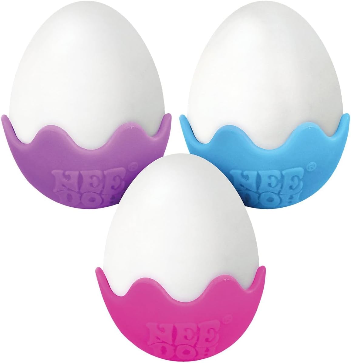 Schylling NeeDoh Magic Color Egg Groovy Glob Trio: Easter Fun - Assorted Colors Gift Set - 3 Pack