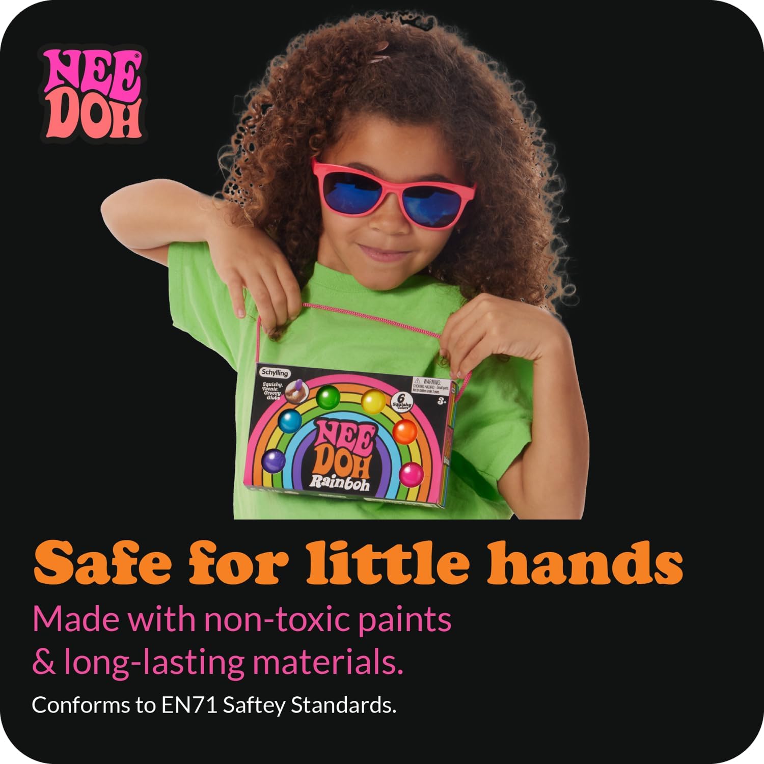 Schylling NeeDoh Rainboh Teenie - Sensory Squeeze Toy - Contains 6 Mini Groovy Globs - 1.5 Wide - Multicolored - Image 6