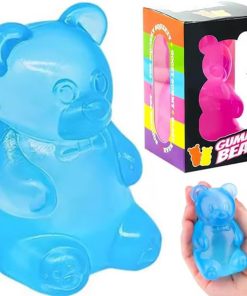 Schylling NeeDoh Gummy Bear - Sensory Fidget Toy with Jelly-Like Filling - 3.5 Tall - Blue (Pack of 1)